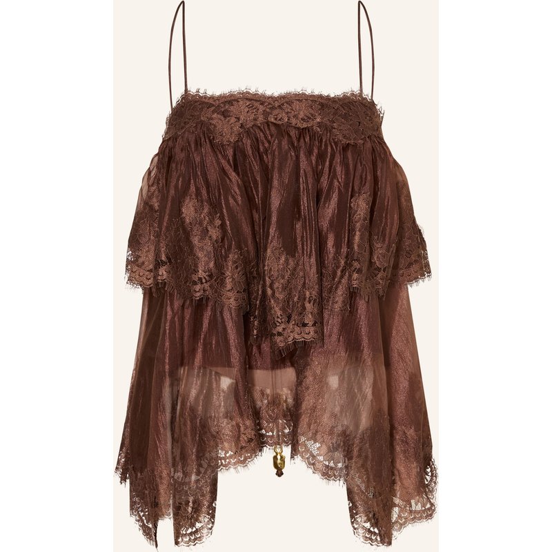 Aje. Top Ophelia Lace Cami Mit Spitze braun