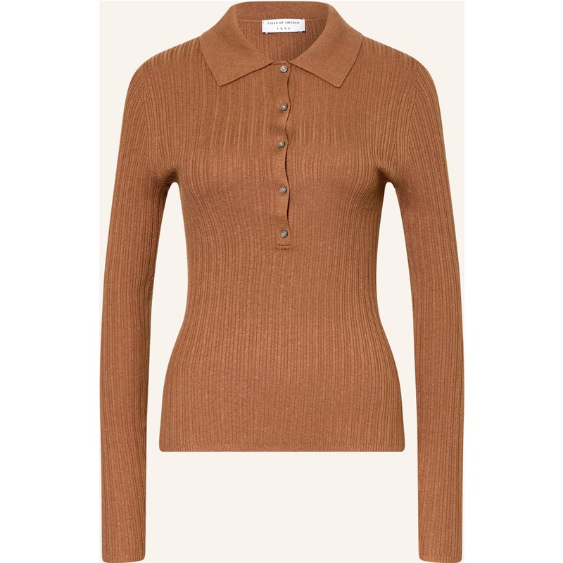 Tiger Of Sweden Strick-Poloshirt Isla braun