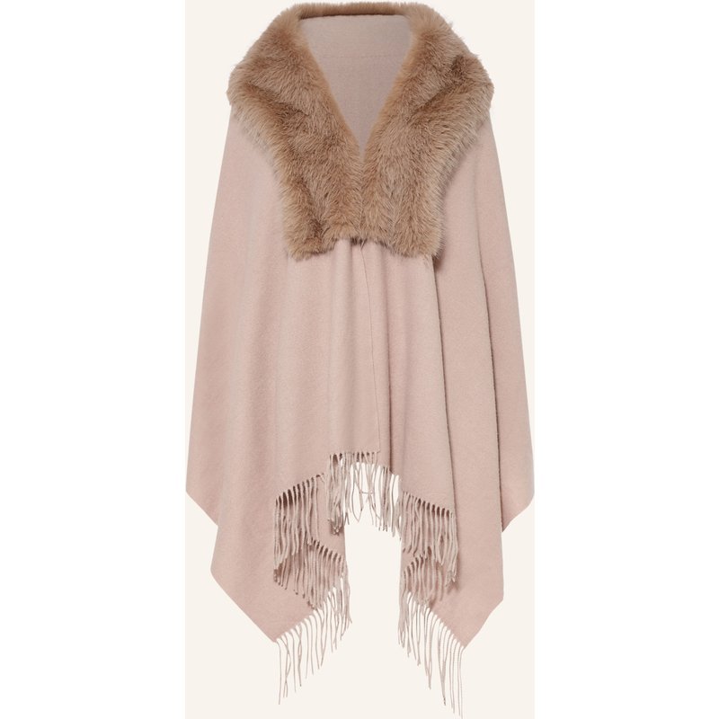 Rino & Pelle Cape Wendy Mit Kunstfell beige