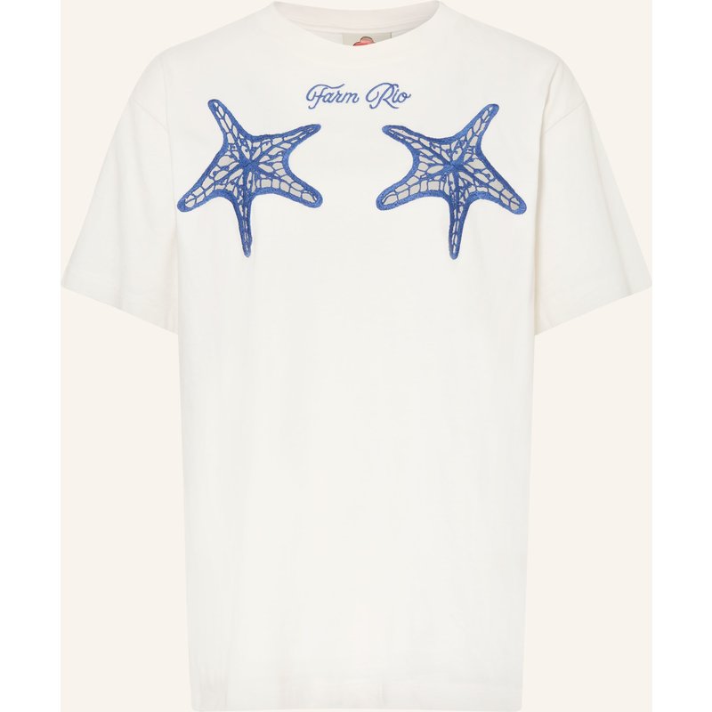 Farm Rio T-Shirt Starfish Mit Lochspitze weiss