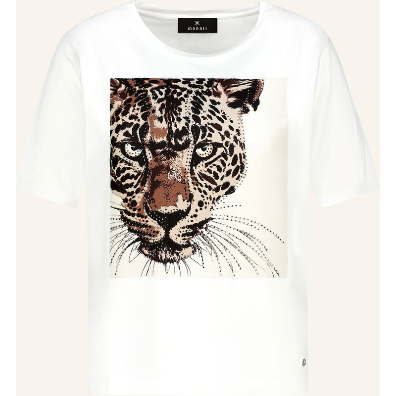 Monari T-Shirt Mit Schmucksteinen weiss