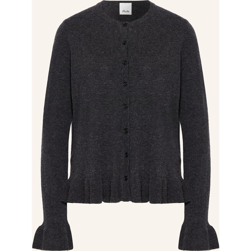 Allude Strickjacke Mit Cashmere Und Rüschen grau