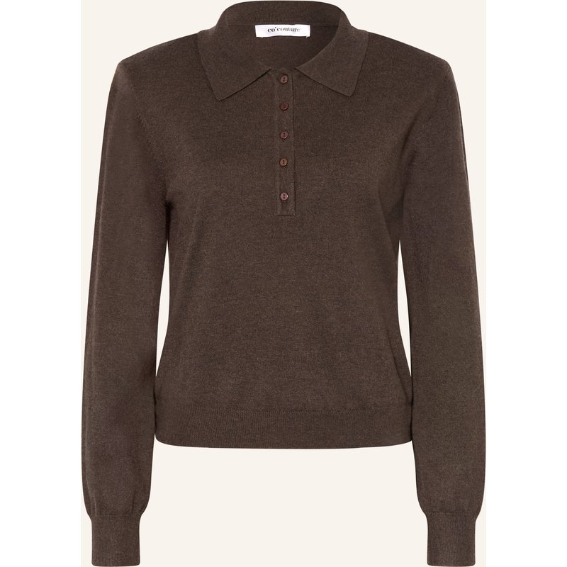 Co'couture Strick-Poloshirt braun