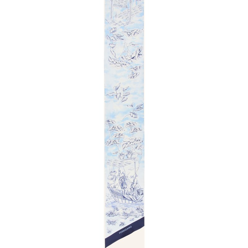 Ferragamo Seidenschal blau