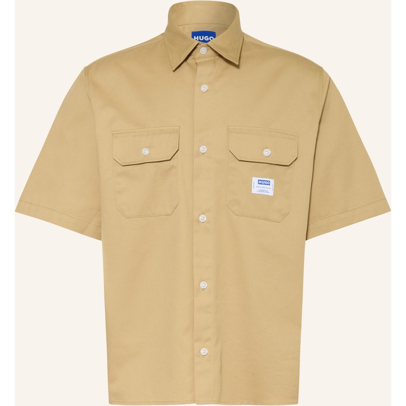 Hugo Kurzarm-Hemd Ekyno Comfort Fit beige