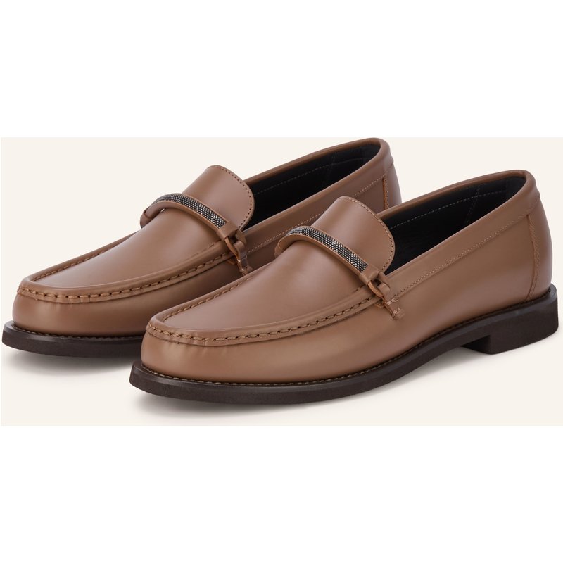 Brunello Cucinelli Loafer Mit Schmuckperlen braun