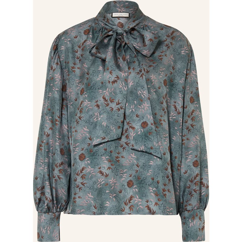 Sem Per Lei Seidenbluse Mit Schluppe grau