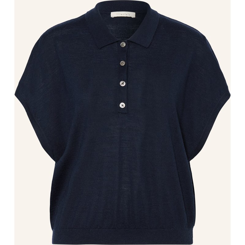 Lilienfels Strick-Poloshirt Mit Merinowolle blau