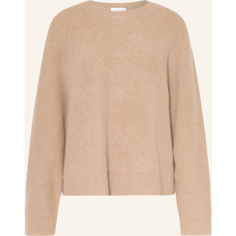Mrs & Hugs Oversized-Pullover Mit Cashmere beige