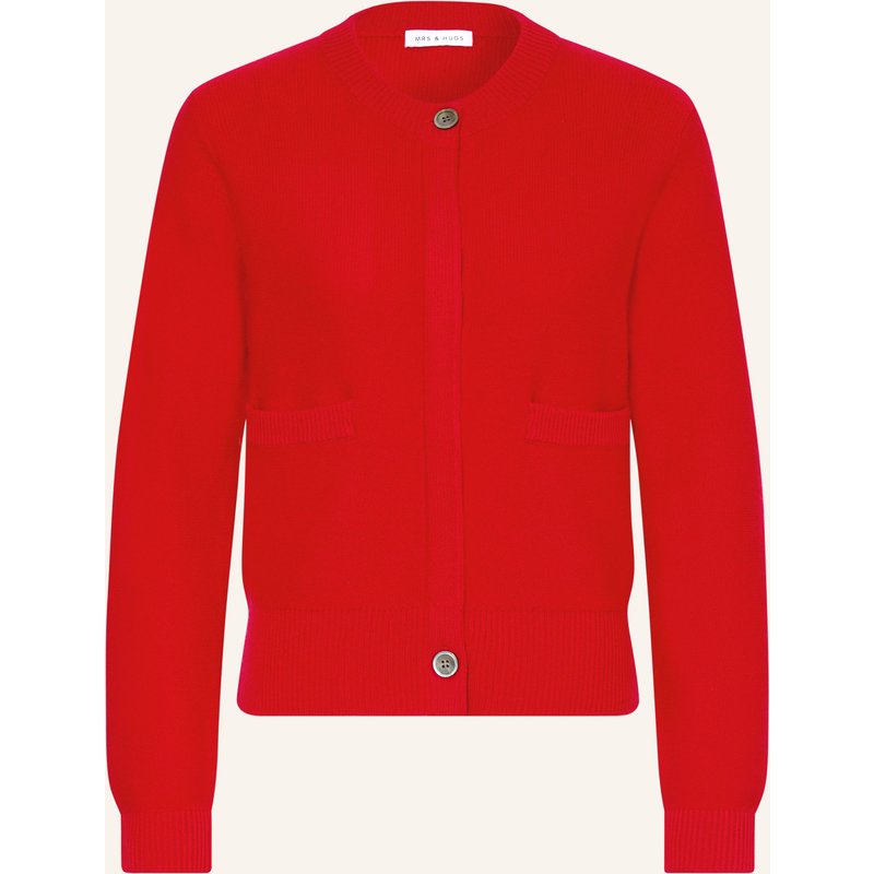 Mrs & Hugs Strickjacke Mit Cashmere rot