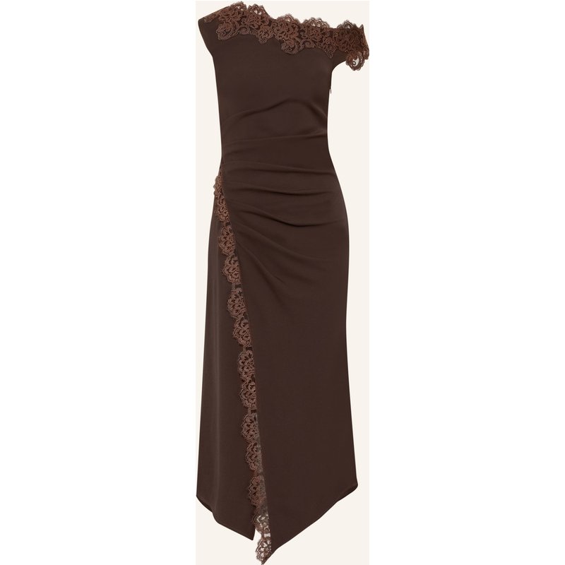 Lipsy One-Shoulder-Kleid Mit Spitze braun