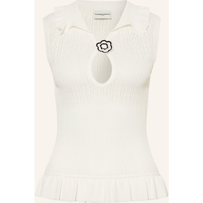 Claudie Pierlot Stricktop Mit Rüschen weiss