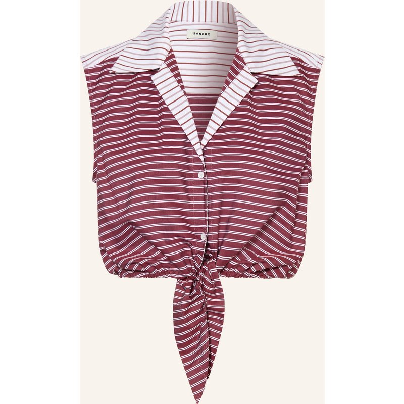 Sandro Cropped-Hemdbluse rot