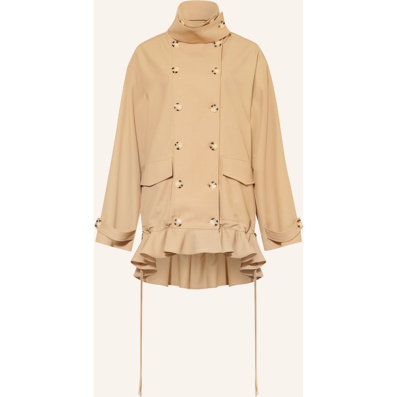 Arakii Trenchcoat Mit Rüschen beige