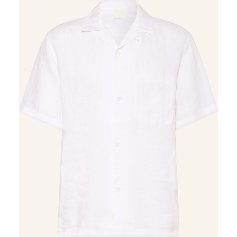 Arket Resorthemd Comfort Fit Aus Leinen weiss