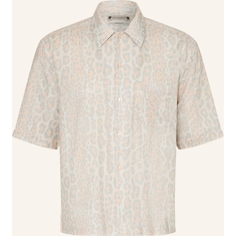 Allsaints Kurzarm-Hemd Cruz Leo Oversized Fit beige
