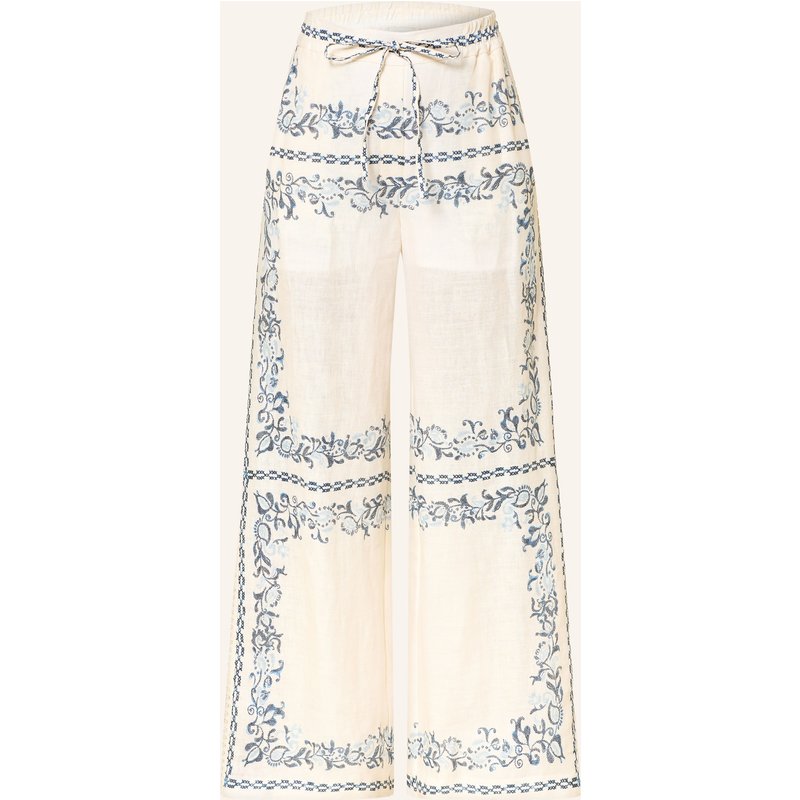 Claudie Pierlot Marlenehose Aus Leinen Mit Spitze beige