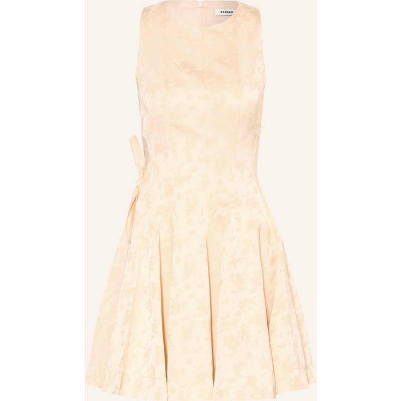 Sandro Jacquard-Kleid Mit Cut-Out gelb
