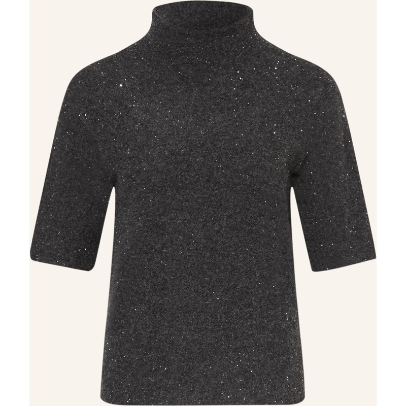 Antonelli Firenze Strickshirt Dakota Mit Cashmere Und Pailletten grau