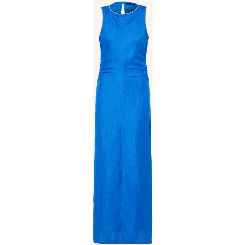 Maje Kleid Mit Leinen Und Schmucksteinen blau