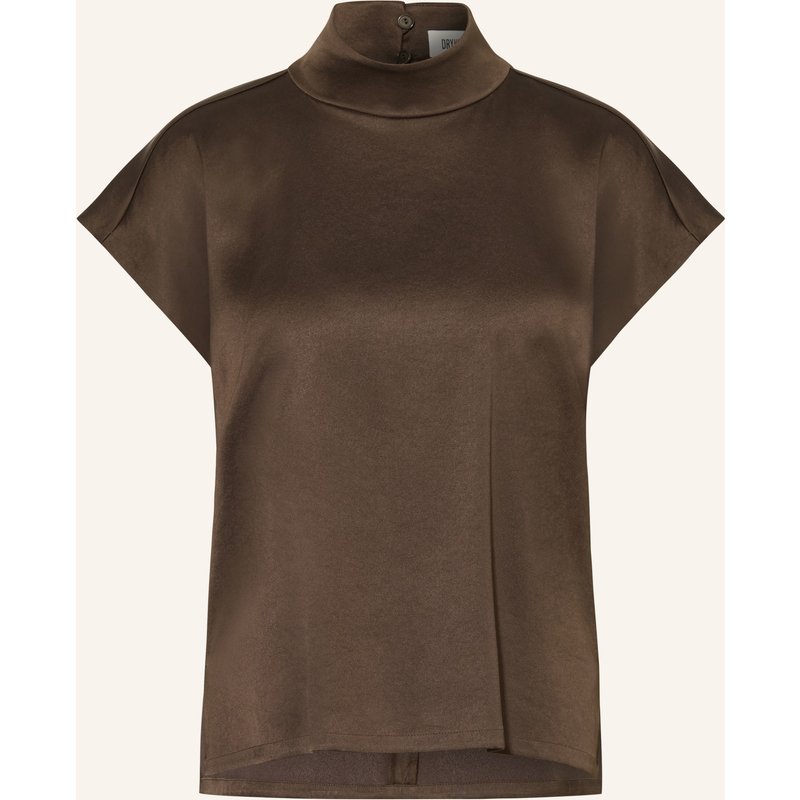 Drykorn Blusenshirt Alaria_1 Aus Satin braun