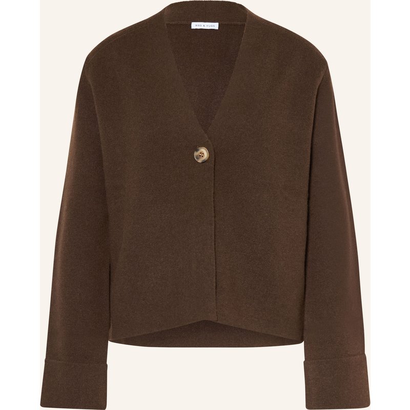Mrs & Hugs Strickjacke Mit Cashmere braun