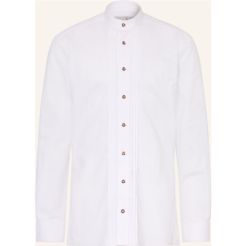 Johann & Johanna Trachtenhemd Slim Fit Mit Stehkragen weiss