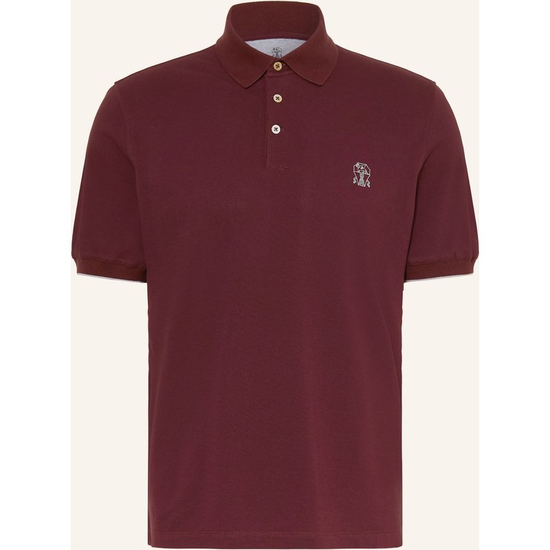 Brunello Cucinelli Piqué-Poloshirt rot