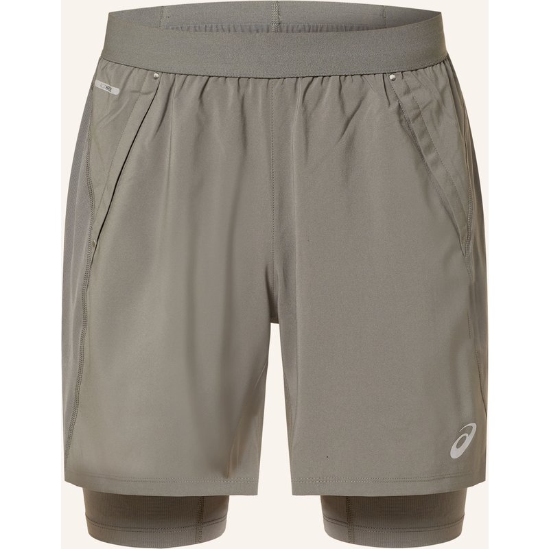 Asics 2-In-1-Laufshorts Road gruen