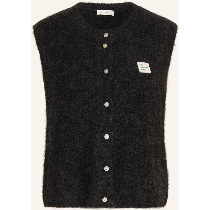 American Vintage Strickweste East Mit Alpaka grau