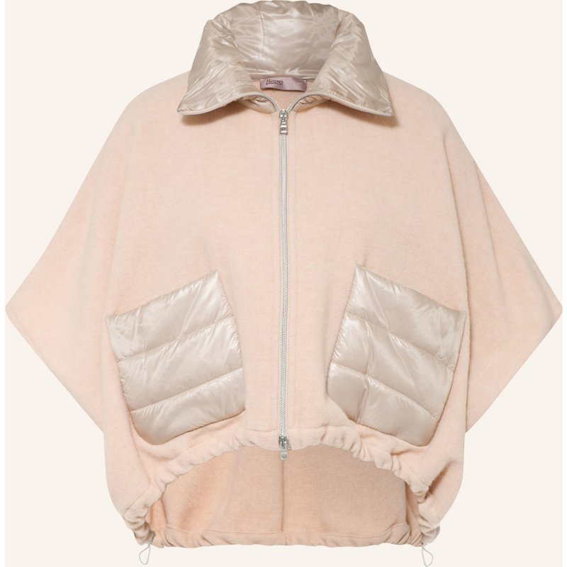 Herno Cape Im Materialmix beige