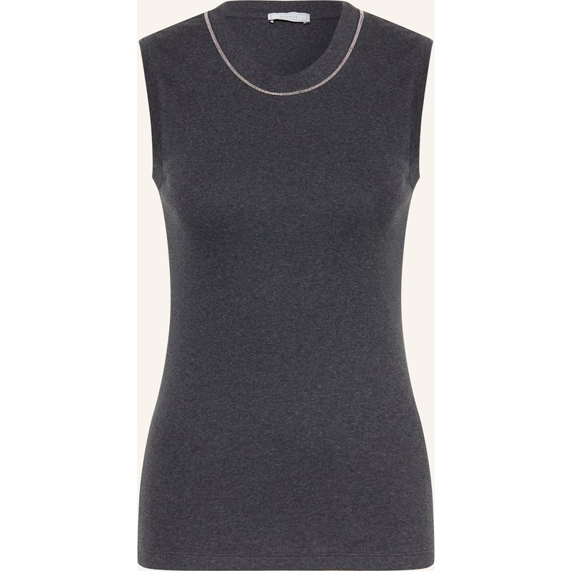 Peserico Top Mit Schmucksteinen grau