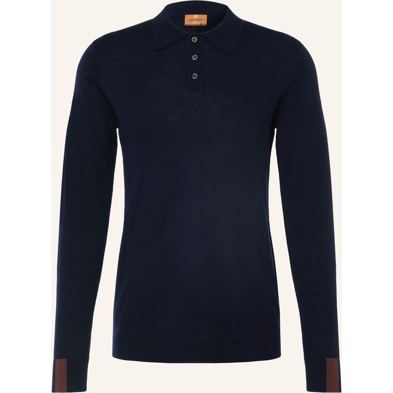 Mos Mosh Gallery Strick-Poloshirt Mmgadam blau
