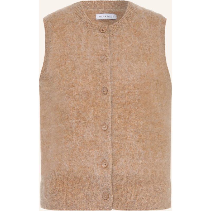 Mrs & Hugs Strickweste Aus Cashmere beige