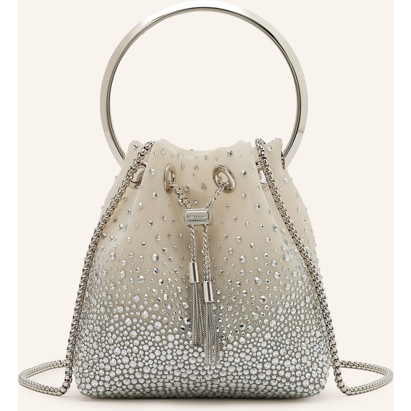 Jimmy Choo Handtasche Bon Bon Mit Schmucksteinen silber
