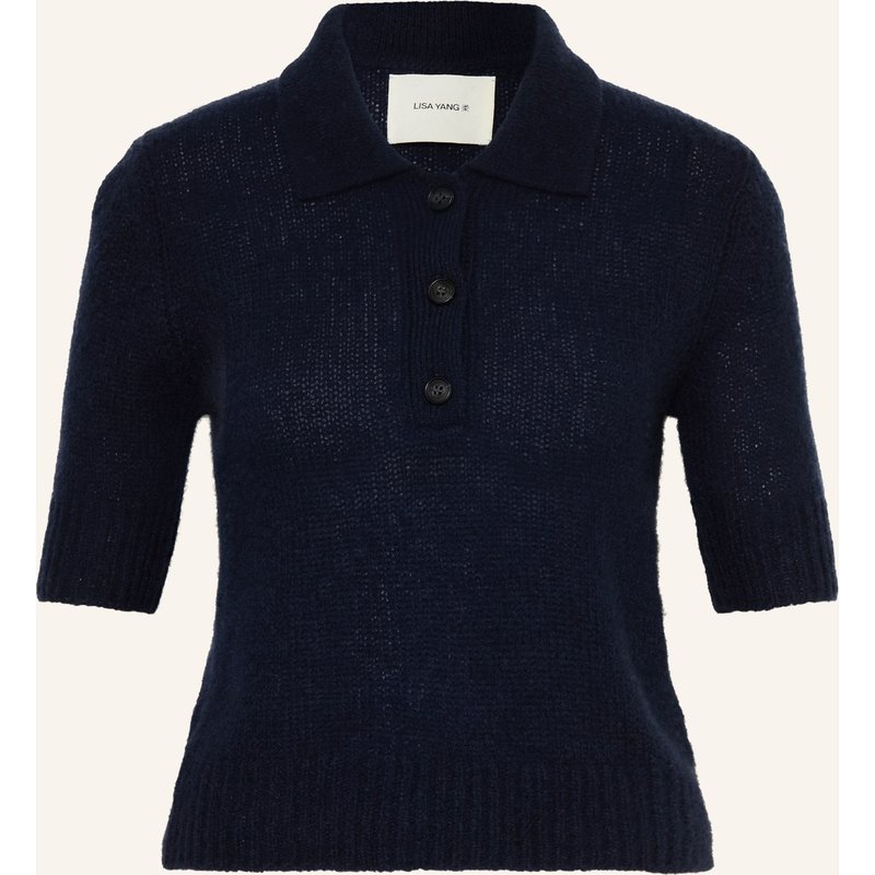 Lisa Yang Strick-Poloshirt Masy Mit Cashmere blau