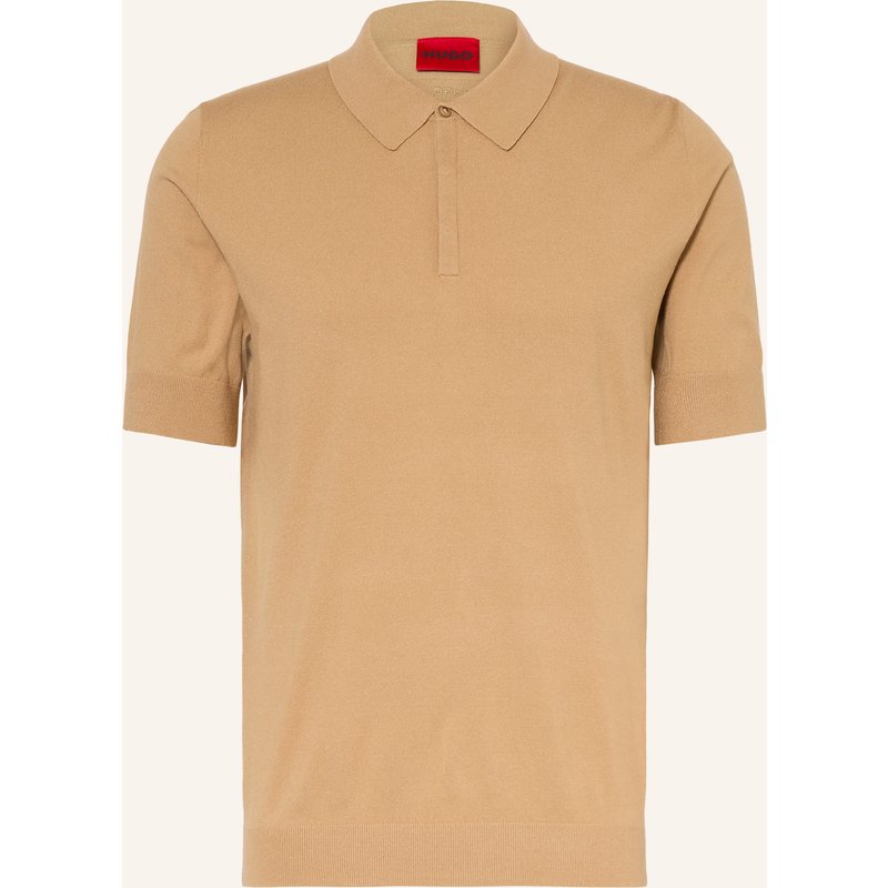 Hugo Strick-Poloshirt San Peter beige