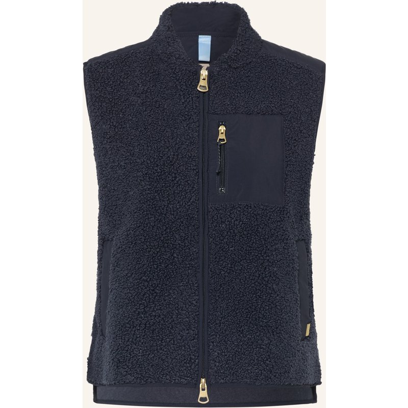 Mos Mosh Teddyfell-Weste Mmrowe Im Materialmix blau