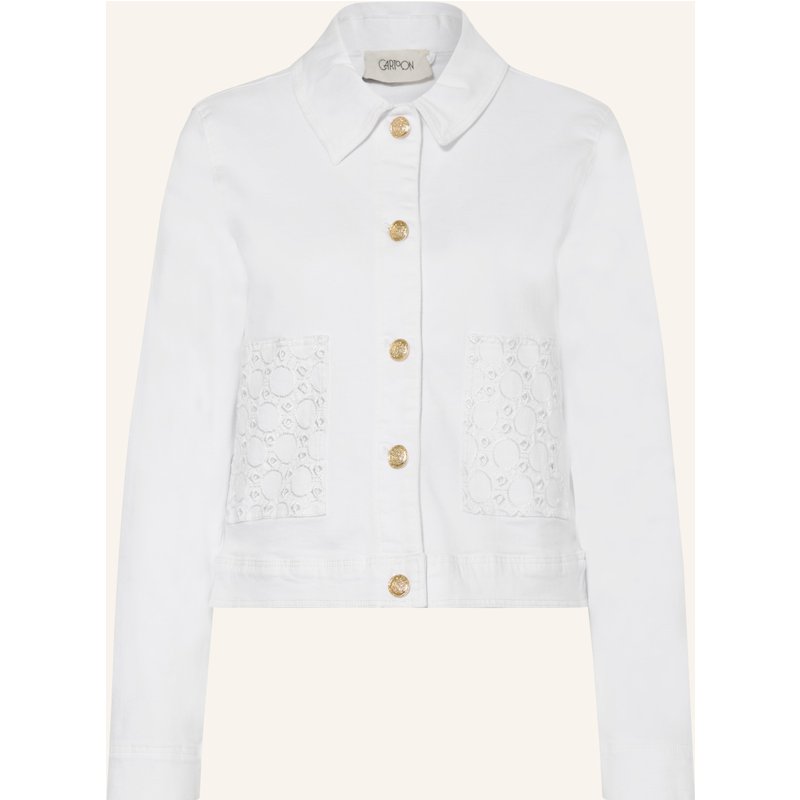 Cartoon Kastenjacke Im Materialmix weiss