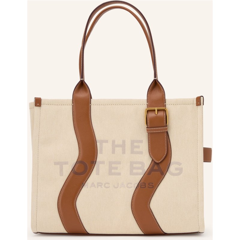 Marc Jacobs Shopper The Wavy Canvas Large Tote Bag beige
