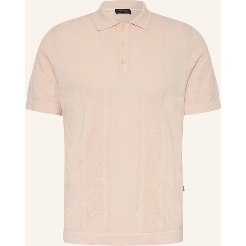 Maerz Muenchen Strick-Poloshirt Mit Leinen beige