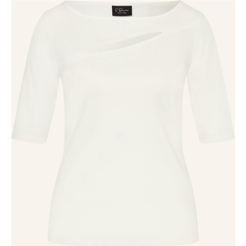 S.Oliver Black Label T-Shirt Mit Cut-Out weiss