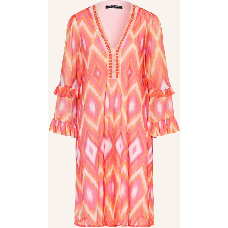 Ana Alcazar Mesh-Kleid Mit Rüschen Und Schmucksteinen pink