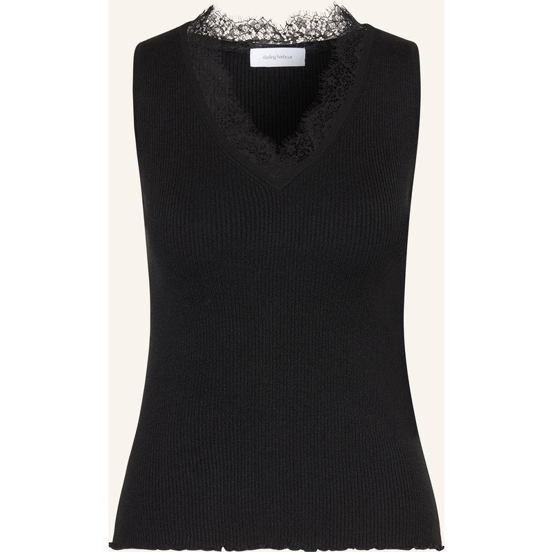 Darling Harbour Stricktop Mit Spitze schwarz