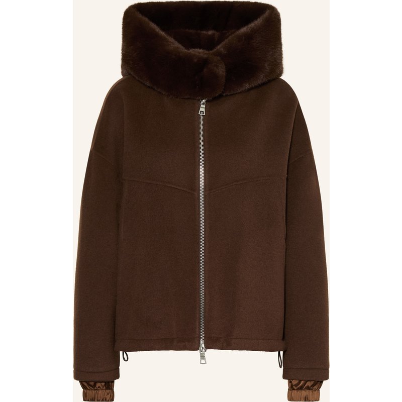 Blonde No.8 Jacke Jerry Mit Abnehmbarer Kunstfell-Kapuze braun