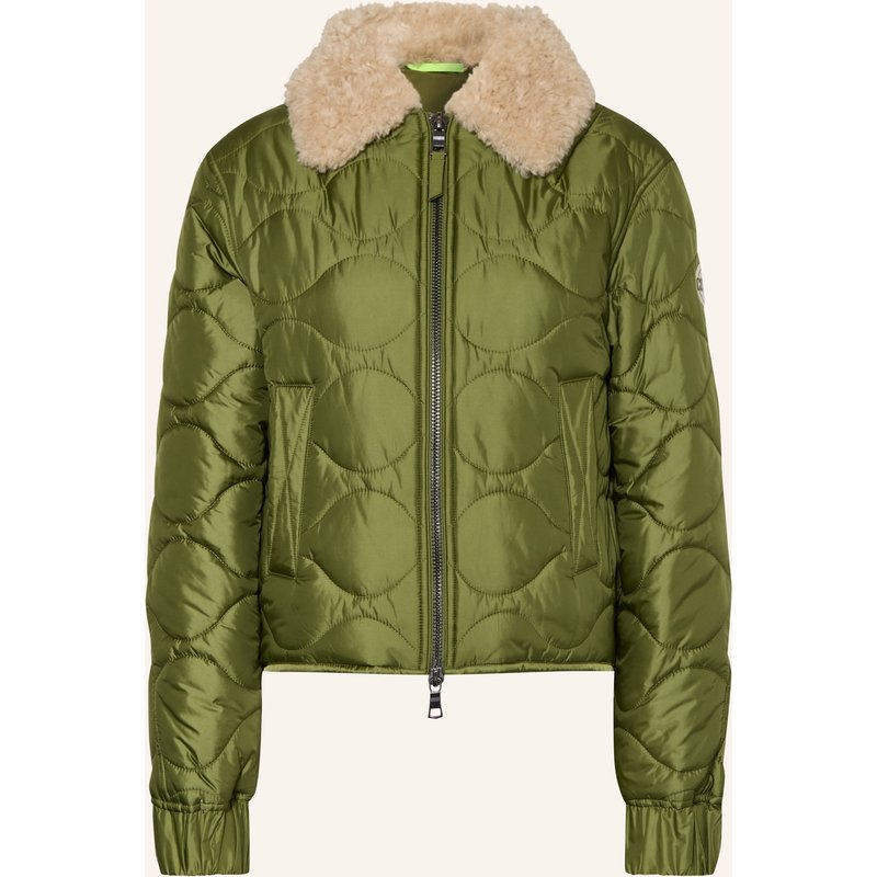 No.1 Como Steppjacke Massa Mit Abnehmbarem Kunstfell gruen
