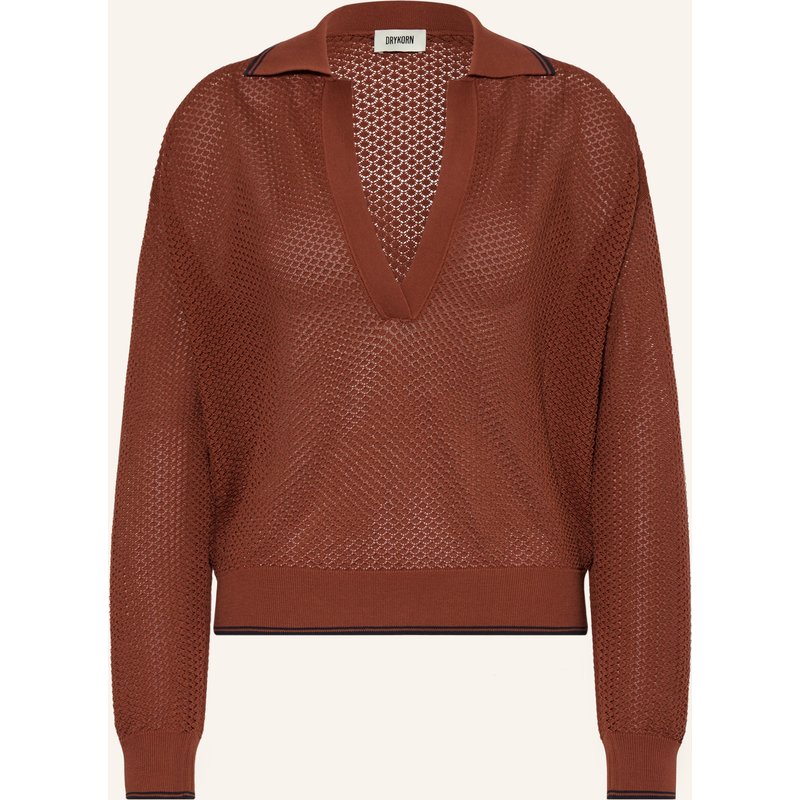 Drykorn Strick-Poloshirt Jorgia braun
