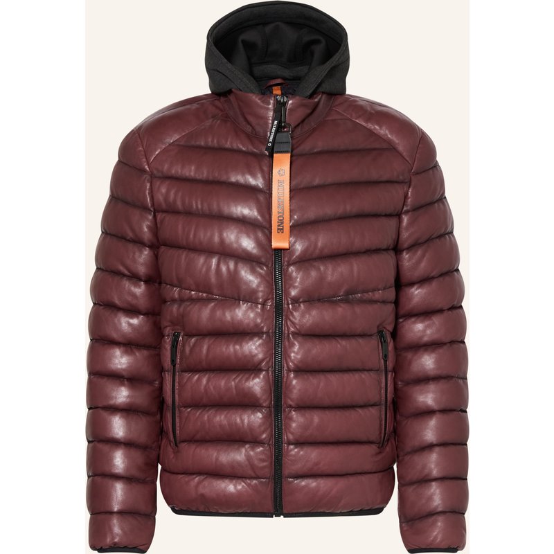 Milestone Steppjacke Msharvey Aus Leder Mit Herausnehmbarer Blende rot