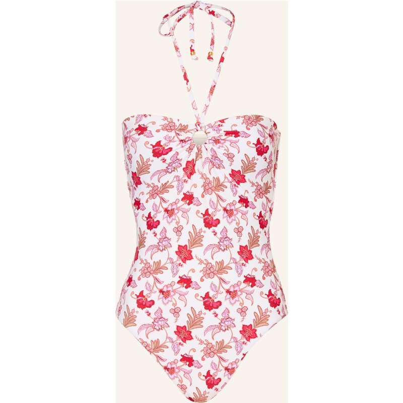 Seafolly Bandeau-Badeanzug Summer Chintz rosa