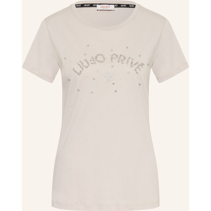 Liu Jo T-Shirt Mit Schmucksteinen beige
